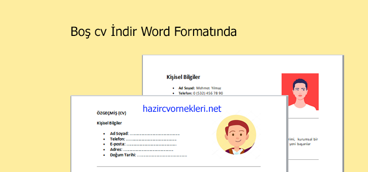 Boş Cv İndir Word